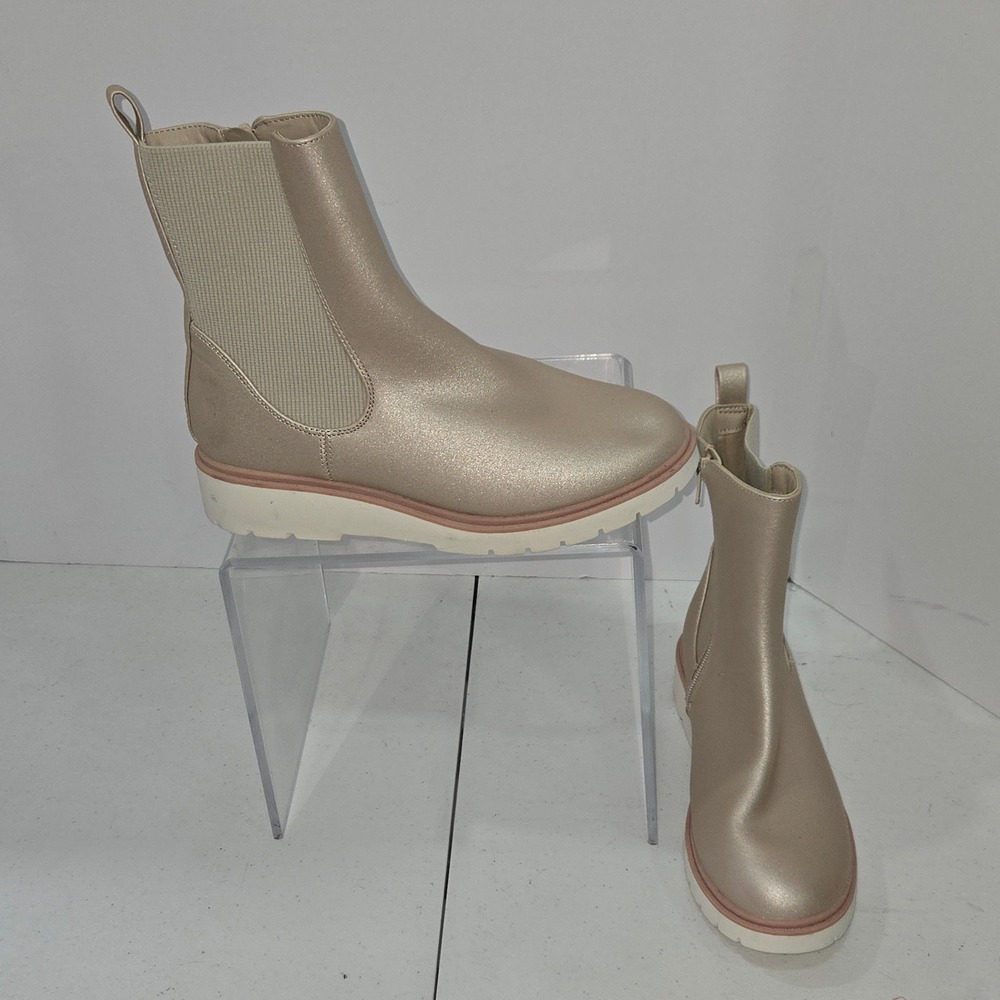 Art Class Girls Size 5 Champagne Gold Shimmer Chelsea Boots F16751283 093120374